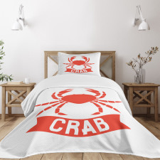 Shellfish Animal in Red Bedspread Set