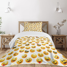 Smiley Faces Feelings Bedspread Set