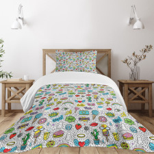 Pop Art Cartoon Bedspread Set