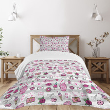 Memphis Style Doodle Bedspread Set