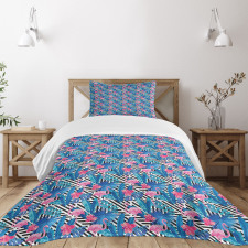 Watercolor Flamingo Bedspread Set