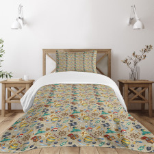 Cheerful Sketch Cartoon Bedspread Set