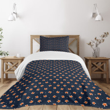 Small Orange Forest Mammal Bedspread Set