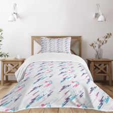 Eighties Style Futuristic Bedspread Set