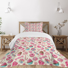 Yummy Food on Dots Bedspread Set