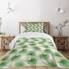 Palm Tree Island Foliage Bedspread Set