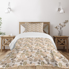 Retro Leaf Silhouettes Bedspread Set