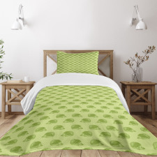 Spiny Mammals Green Bedspread Set