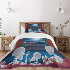 Skeleton Family Bedspread Set