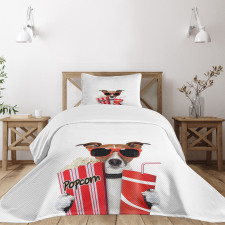 Funny Dog Snacks Bedspread Set