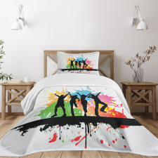 Dance Party People Colors Bedspread Set