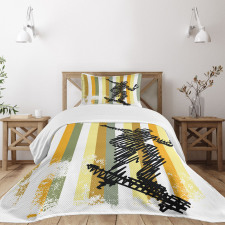 Skateboarder Scribble Bedspread Set