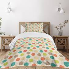 Colorful Circles Grungy Bedspread Set