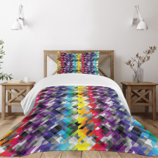 Diagonal Houndstooth Bedspread Set