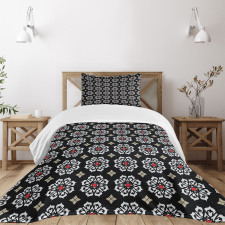 Floral Ornament Motifs Bedspread Set