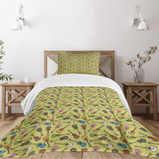 Acoustic Guitars Sketch Bedspread Set