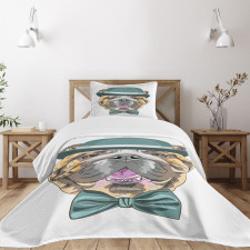 Dog in a Hat Bedspread Set