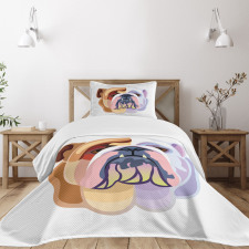 Abstract Dog Bedspread Set