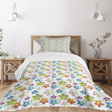 Colorful Celestial Shapes Bedspread Set