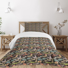 Cartoon Style Fauna Bedspread Set