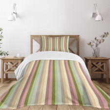 Pastel Colored Bands Bedspread Set
