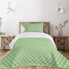 Floral Tile Art Motifs Bedspread Set