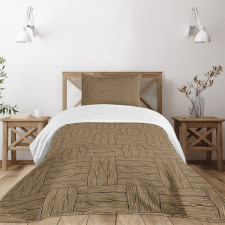 Wooden Texture Motif Bedspread Set