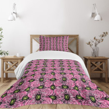 Roses and Gerbera Bedspread Set