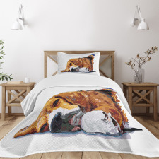 Sleeping Puppy Bedspread Set