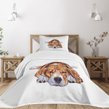 Old Dog Resting Sketch Bedspread Set