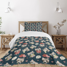 Raccoon I Love You Bedspread Set