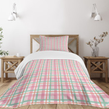 Pastel Color Checkered Bedspread Set