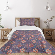 Flower Scroll Swirls Bedspread Set