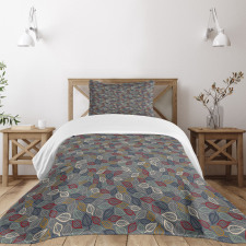 Faded Toned Leaves Art Bedspread Set