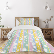 Pastel Colored Stripes Bedspread Set