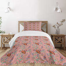 Pastel Magnolia Bouquet Bedspread Set