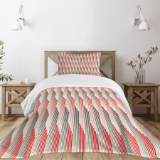 Retro Bicolor Striped Bedspread Set