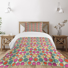 Doodle Floral Motifs Bedspread Set