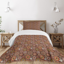 Floral Motifs Flowers Print Bedspread Set