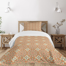 Flower Blooms Circles Bedspread Set