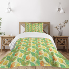 Hand Drawn Branches Bedspread Set