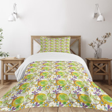 Doodle Style Swirls Bedspread Set