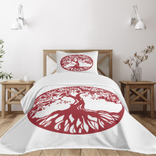 Traditional Oak Silhouette Bedspread Set