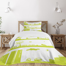 Landscape Pattern Bedspread Set