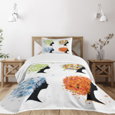 4 Season Woman Hair Bedspread Set