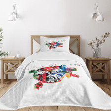 Abstract Turtle Notes Bedspread Set