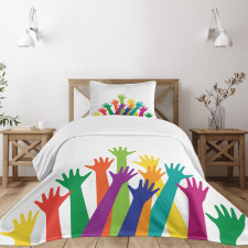 Silhouette of Hands Bedspread Set