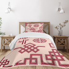 Oriental Design Elements Bedspread Set