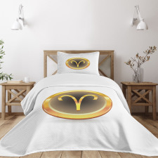 Yellow Round Sign Bedspread Set