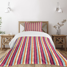 Lines Torn Effect Bedspread Set